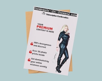 Prank Mail- Fake Dominatrix Subscription Hilarious Envelope for Funny Gag Gift 100& Anonymous