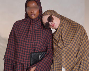 Luxury printed Chiffon  Silk Abaya with Matching Hijab: Modest Islamic Dress different styles