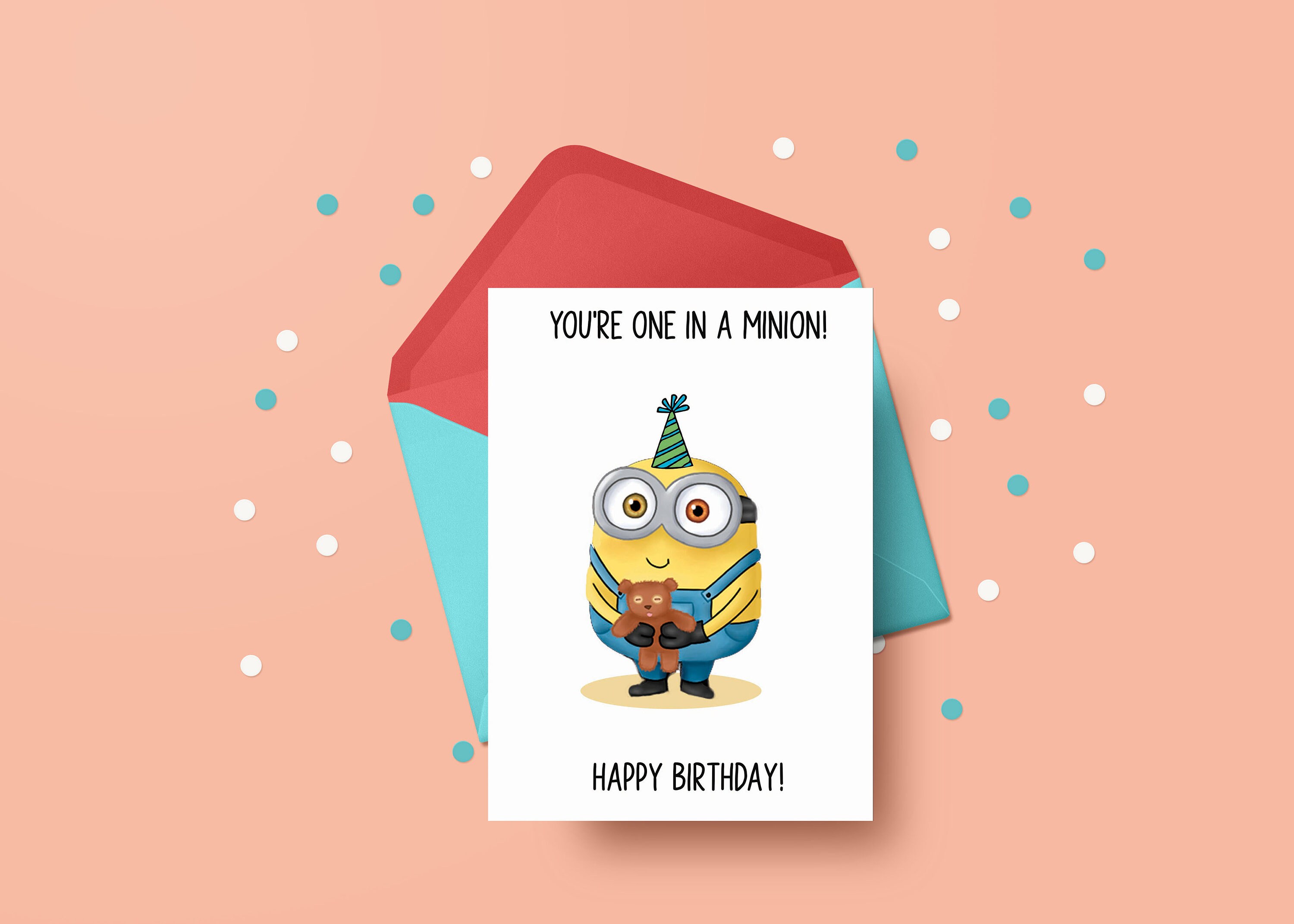 Minions Birthday Card Bob Minion Card Card for Best - Etsy