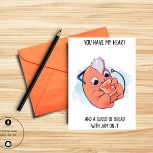 Anime Birthday Card - Anime Love Card - Anniversary - Couple Card - Valentines Card - Anime Valentines Card - Nerdy - Punny - Printable