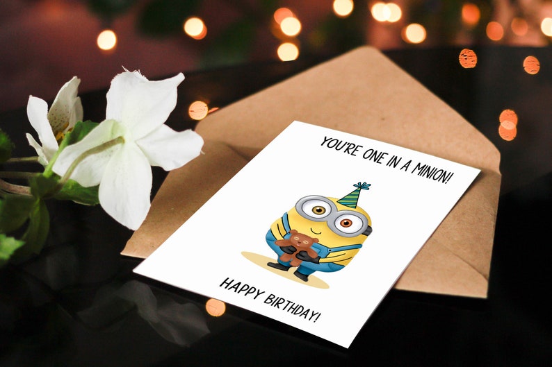 Minions Birthday Card Bob Minion Card Card for Best Etsy