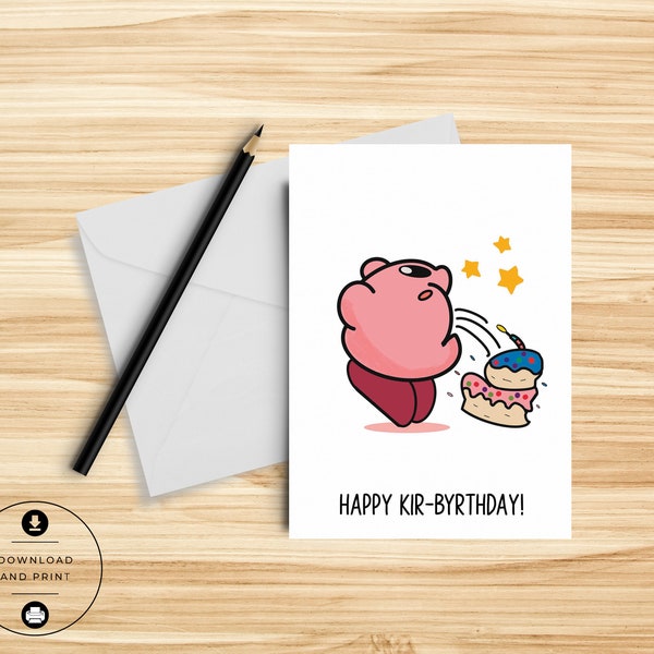 Vide Game Birthday Card - Cute Birthday Card - Kawaii Card - Gamer Card - Funny Birthday Card - Video Game Card - Nerdy Card