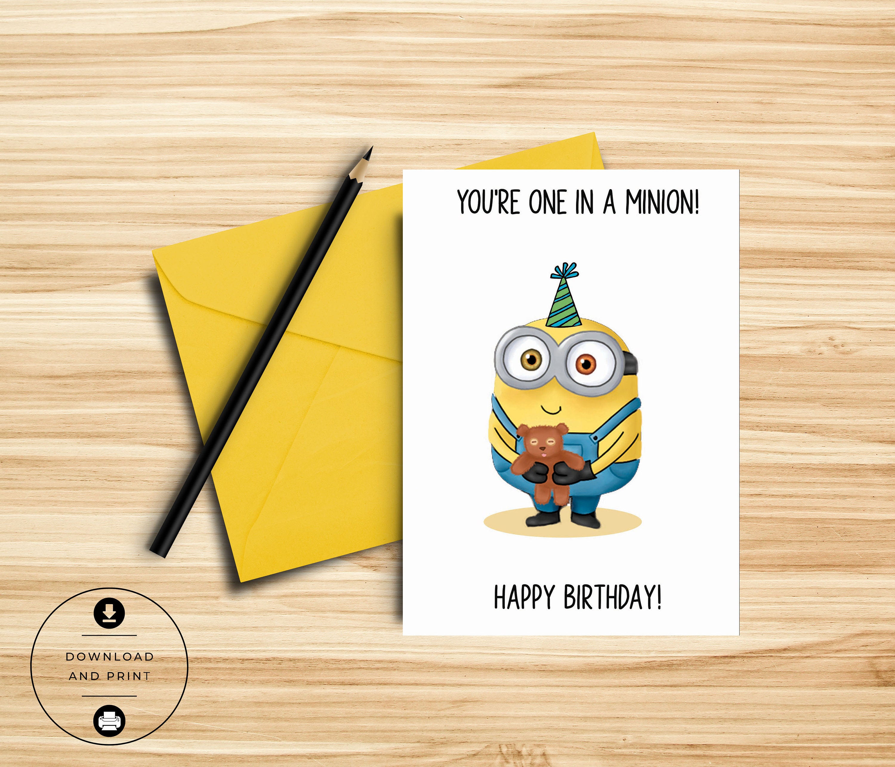 Minions Birthday Card Bob Minion Card Card for Best 