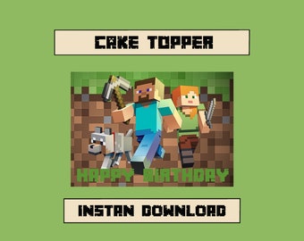 Video Game Image Cake Topper, Gamer Cake Topper, Birthday Party Printable Cake Toppers, DIY, Instant Download