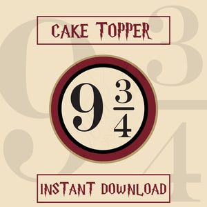 Potter Image Cake Topper, Wizard Cake Topper, Birthday Party Printable Cake Toppers, DIY, Instant Download