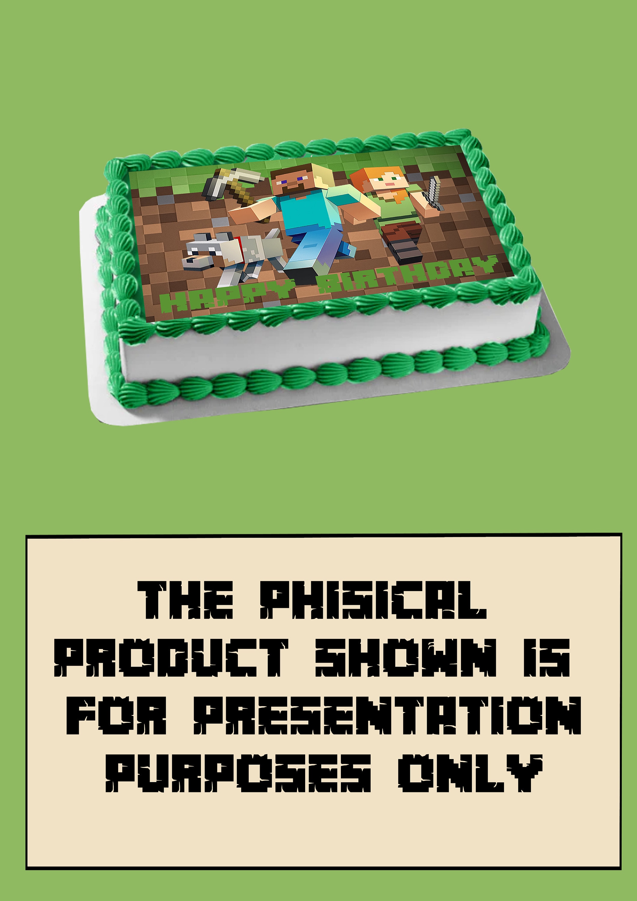 Edible Image Minecraft Cake Topper