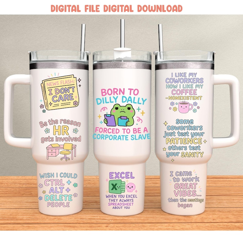 Rolig sarkastisk kontorsclipart PNG-paket: Arbetshumordekor (direktnedladdning) bild 9