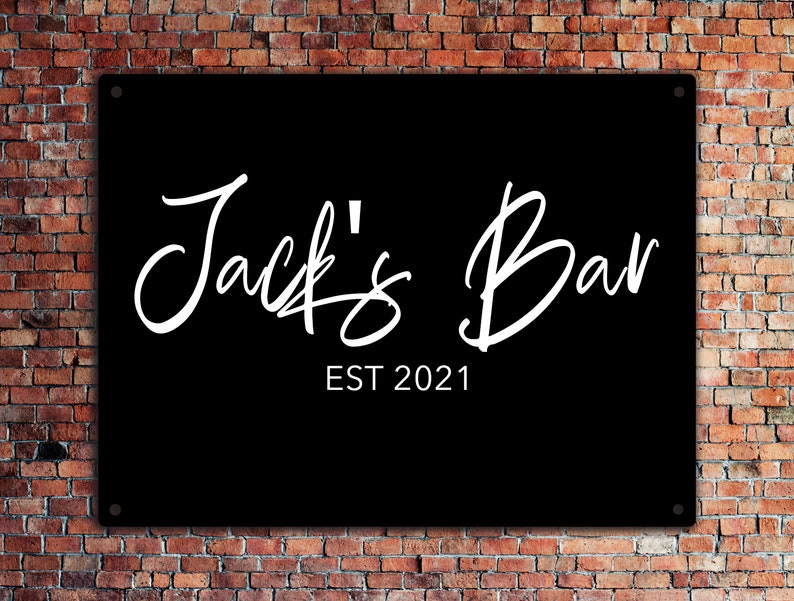 Personalised Bar Sign Custom Metal Bar Signs Customised Bar Etsy