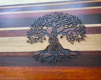 serving/charcuterie board or wall plaque, tree of life laser etched.