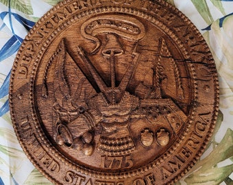 This is a U.S. Army type 3D carved plaque, from 1 1/4" thick solid maple.