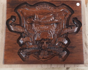 Marine Corps " devil dog" plaque.  "Once a marine, always a marine".