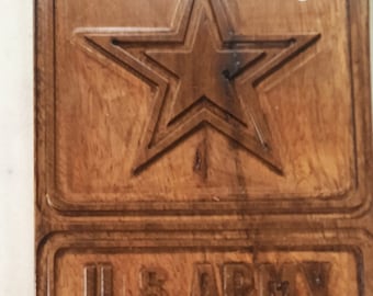 U.S. Army type logo, militaria,military,Army,plaque,oak