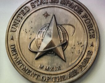US Space Force type logo plaques