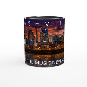 Nashville Skyline Mug - Oversized Instruments - Perfect Gift for Music Lovers
