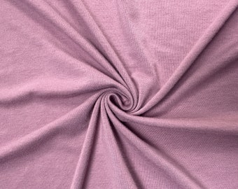 Bamboo Cotton Stretch Jersey Knit | Lilac Pink Mauve Lavender | Sustainable | Fabric by the Yard