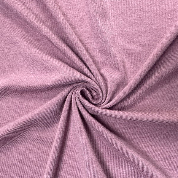 Bamboo Cotton Stretch Jersey Knit | Lilac Pink Mauve Lavender | Sustainable | Fabric by the Yard