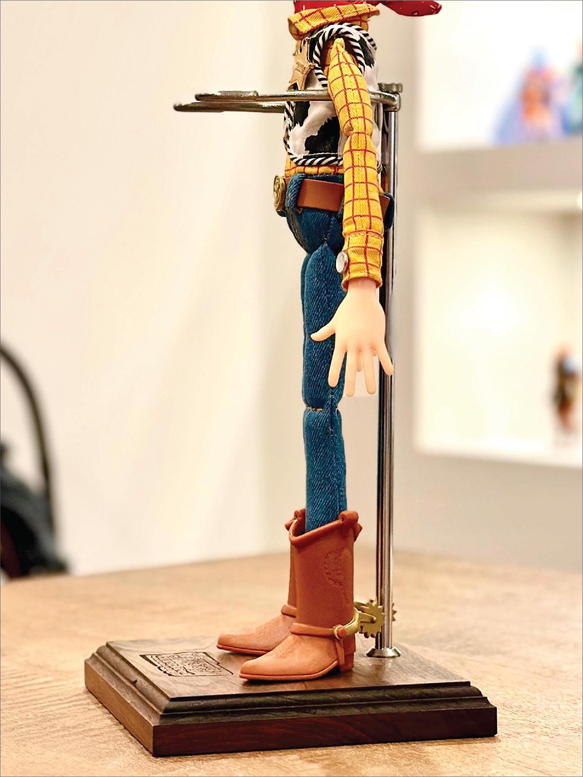 Sheriff Woody Stand | Solid Wood Base | Life Size Toy Cowboy