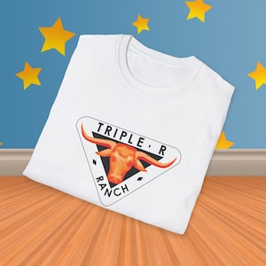 Andy's Triple R Ranch Tee: Retro Cowboy Camp Graphic Shirt image 3