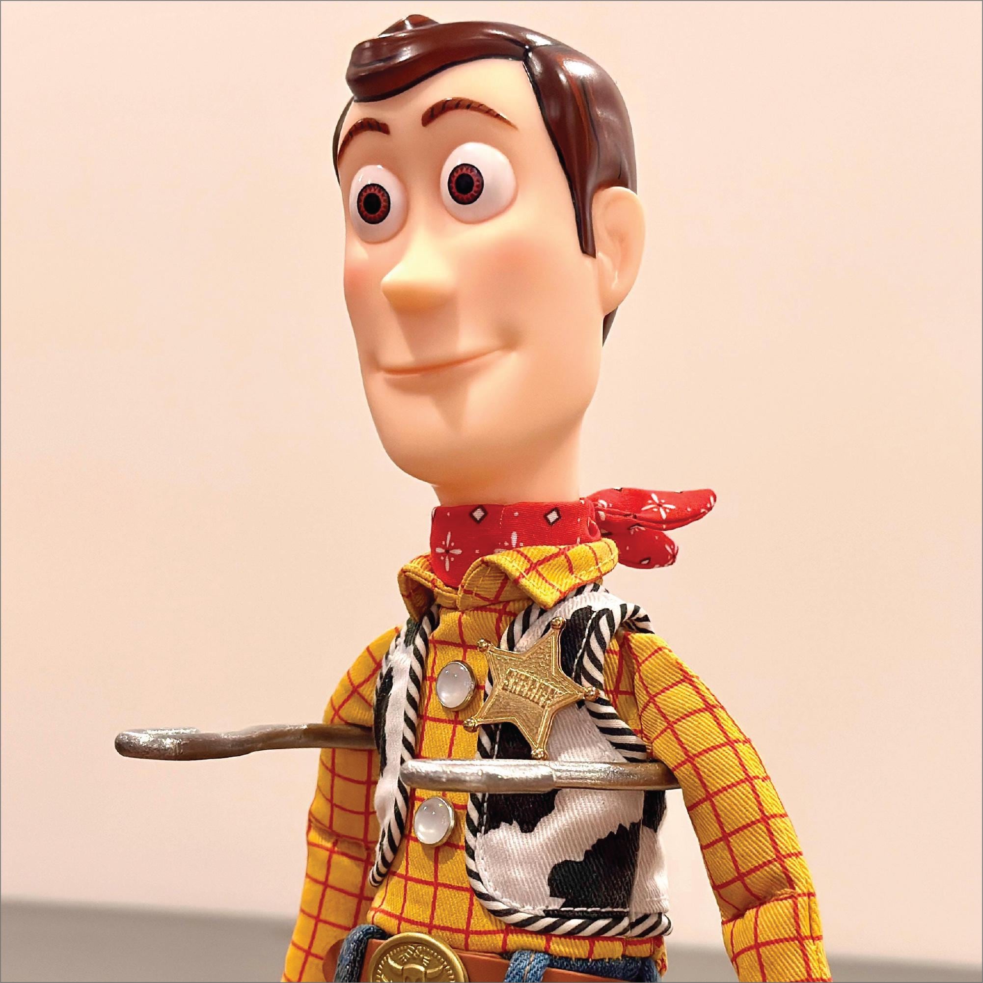 Sheriff Woody Stand | Solid Wood Base | Life Size Toy Cowboy