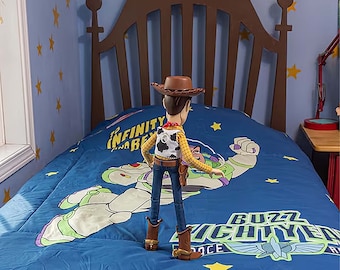 Buzz Lightyear Space Ranger Comforter, Comfortable Bedding, 90s Pixar Inspired Bedding, Galactic Space Themed Bedroom Decor, Kids Room Decor