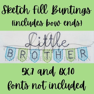 Sketch Fill Pentagon Flag Bunting + Bows Machine Embroidery Design