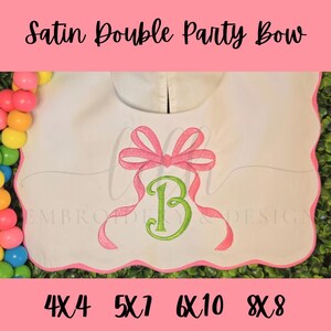 Satin Double Party Bow Embroidery Design File