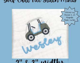 Golf Cart Mini Fill Machine Embroidery Design File