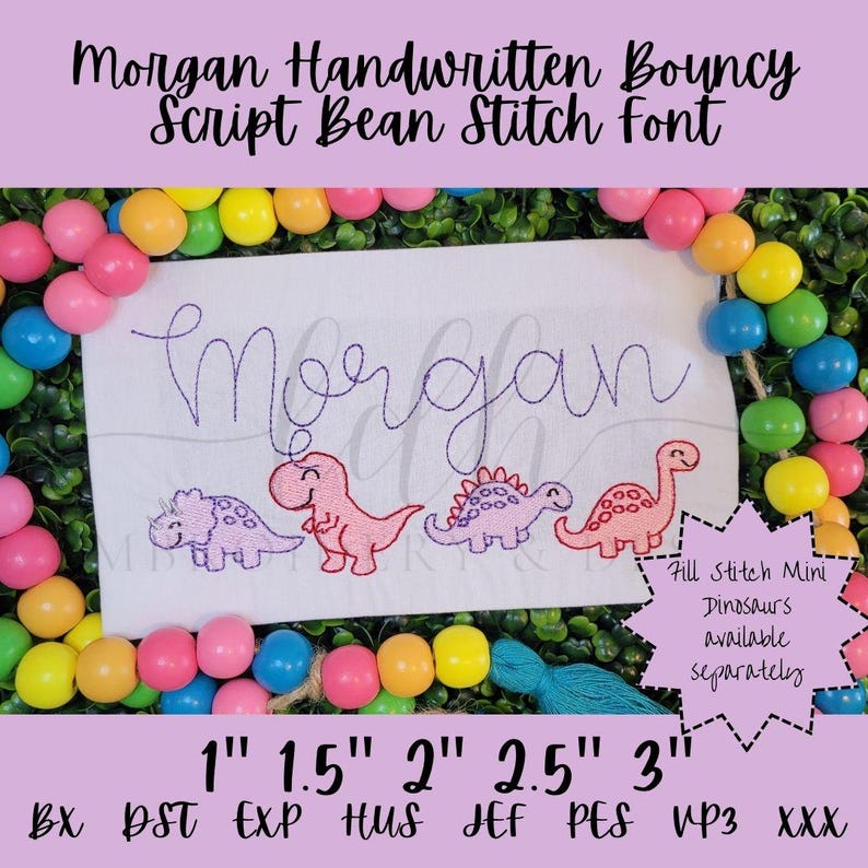 Name Morgan In Cursive Morgan Handwritten Bouncy Script Bean Stitch Font Quick Stitch Cursive ...