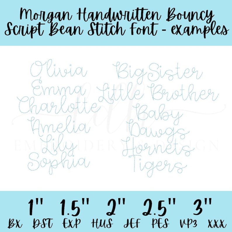 Name Morgan In Cursive Morgan Handwritten Bouncy Script Bean Stitch Font Quick Stitch Cursive ...
