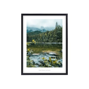 Eibsee Bayern Poster, Wall Art Prints, Wandbilder Wohnzimmer und Schlafzimmer Druck, Wanddeko, Fotoposter Alpen, Berge, See und Wald