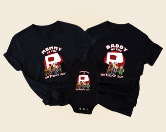 Birthday Boy, Custom T Shirt For Family, Birthday Family Roblox Shirt, Roblox Matching Shirt, Gift for Kids, Event Shirt, Roblox Tee,