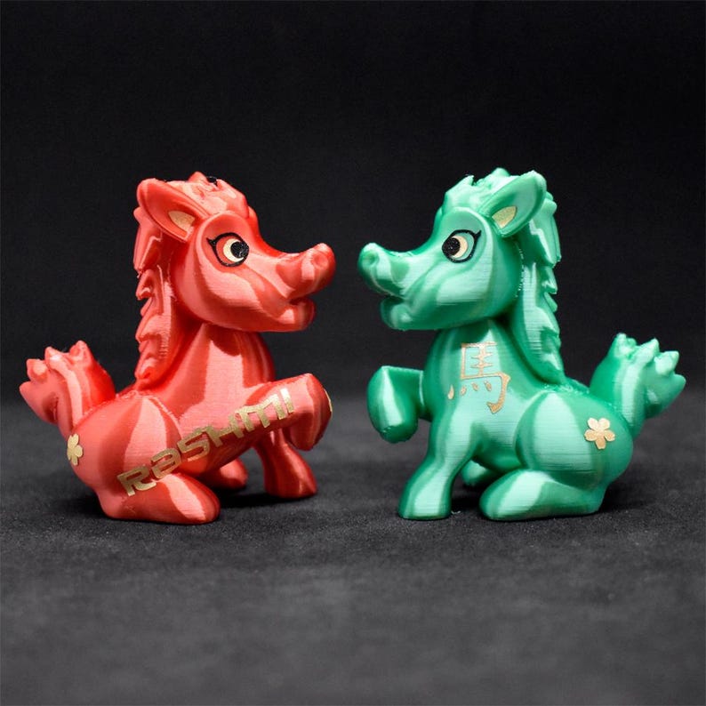 Chinese New Lunar Year (CNY) Horse Red & Green Decorative Ornament Gift ...
