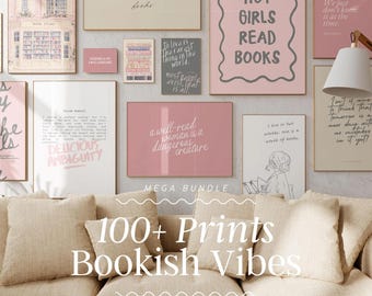 Conjunto de impressões de parede para amantes de livros | impressões literárias, presente para leitores ávidos, impressão de leitura, arte de parede de livros, decoração para amantes de livros, presente para amantes de livros