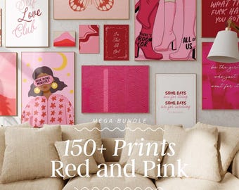 Pink Preppy Wall Art Print Bundle | Girly Bedroom Decor (Digital Download)