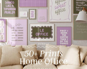 Home Office Print Set | 50+ Designs, Motivational Wall Art (Digital Download)