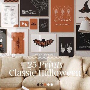 Pacchetto di decorazioni murali di Halloween / stampa di Halloween, arte autunnale, galleria murale di Halloween, arte accademica oscura, stampa gotica, decorazioni di Halloween