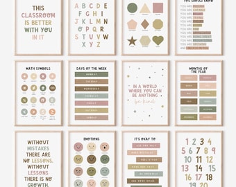 Montessori Classroom Prints Set | Educational Boho Decor (Digital Download)