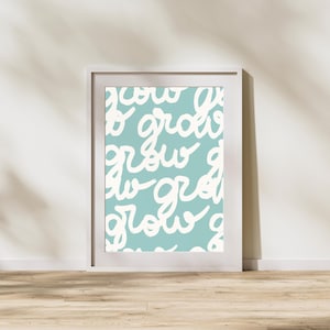 Preppy Blue Wall Print | Printable wall art, girl bedroom decor, bedroom wall art, bedroom print, blue wall art, trendy girly prints