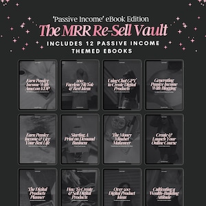 Passive Income eBook Bundle MRR // master resell rights, resell digital product, sell on etsy, PLR ebook, DFY ebook, private label rights