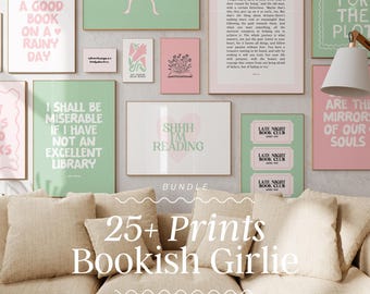 Buchliebhaber Wall Art Prints | Bücherwurm Dekor Set (Digitaler Download)