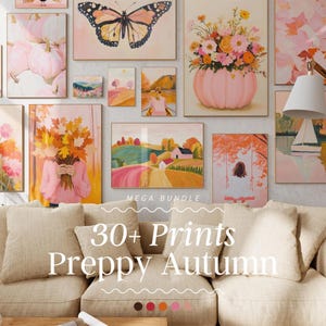 Herbst Herbst 2019 | rosa Herbst Poster, Halloween Kunst, Herbst Wand Kunst Galerie, Pastell Herbst Kunst, Herbst Wand Kunst, Herbst Drucke