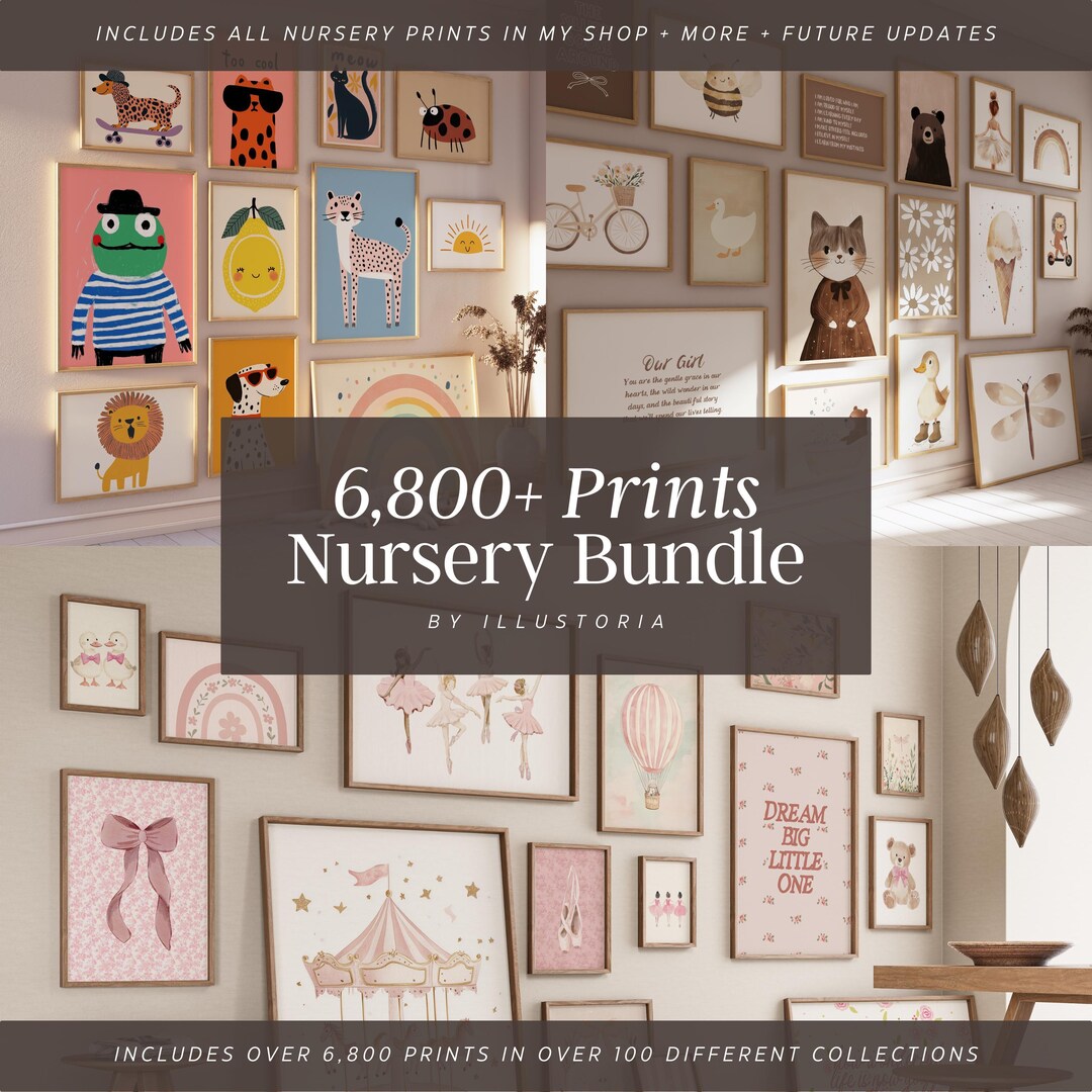 6800+ Nursery Print Bundle, Kids Wall Art (digital Download) - Etsy