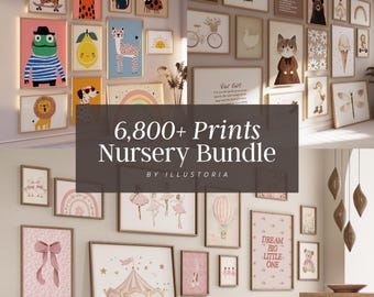 6800+ Nursery Print Bundle, Kids Wall Art (Digital Download)