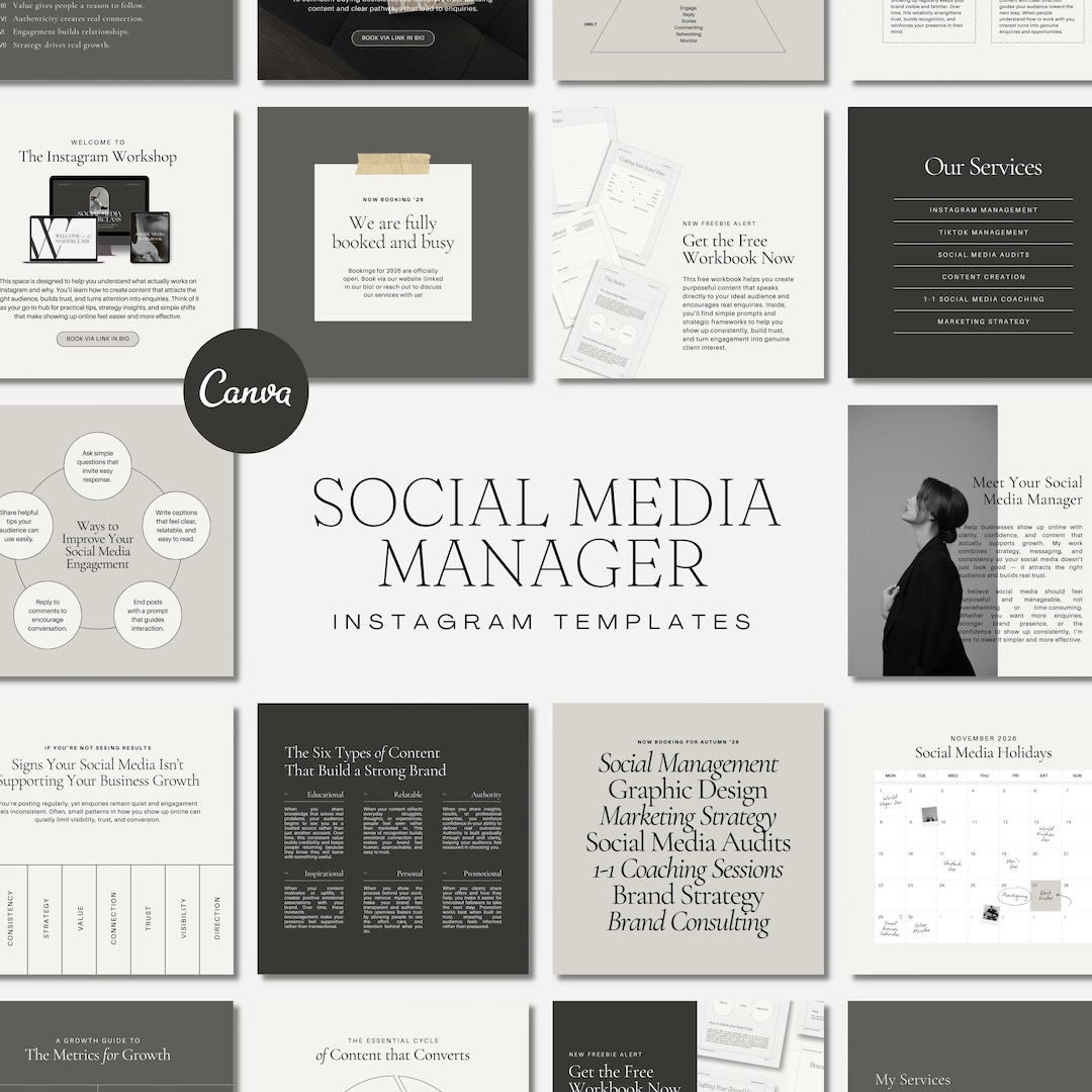350+ Social Media Manager Canva Instagram Templates - Etsy