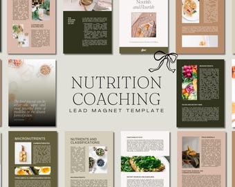 Nutrition Coach Lead Magnet Canva Template | 36 Page A4 (Digital Download)
