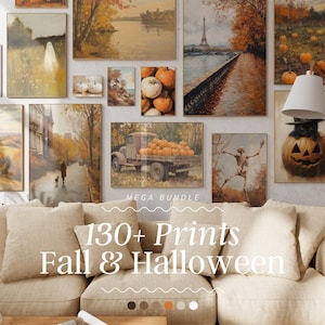 Pacchetto di stampe da parete vintage di Halloween / stampe di Halloween, arte autunnale, galleria di pareti di Halloween, arte accademica oscura, stampe gotiche, decorazioni di Halloween