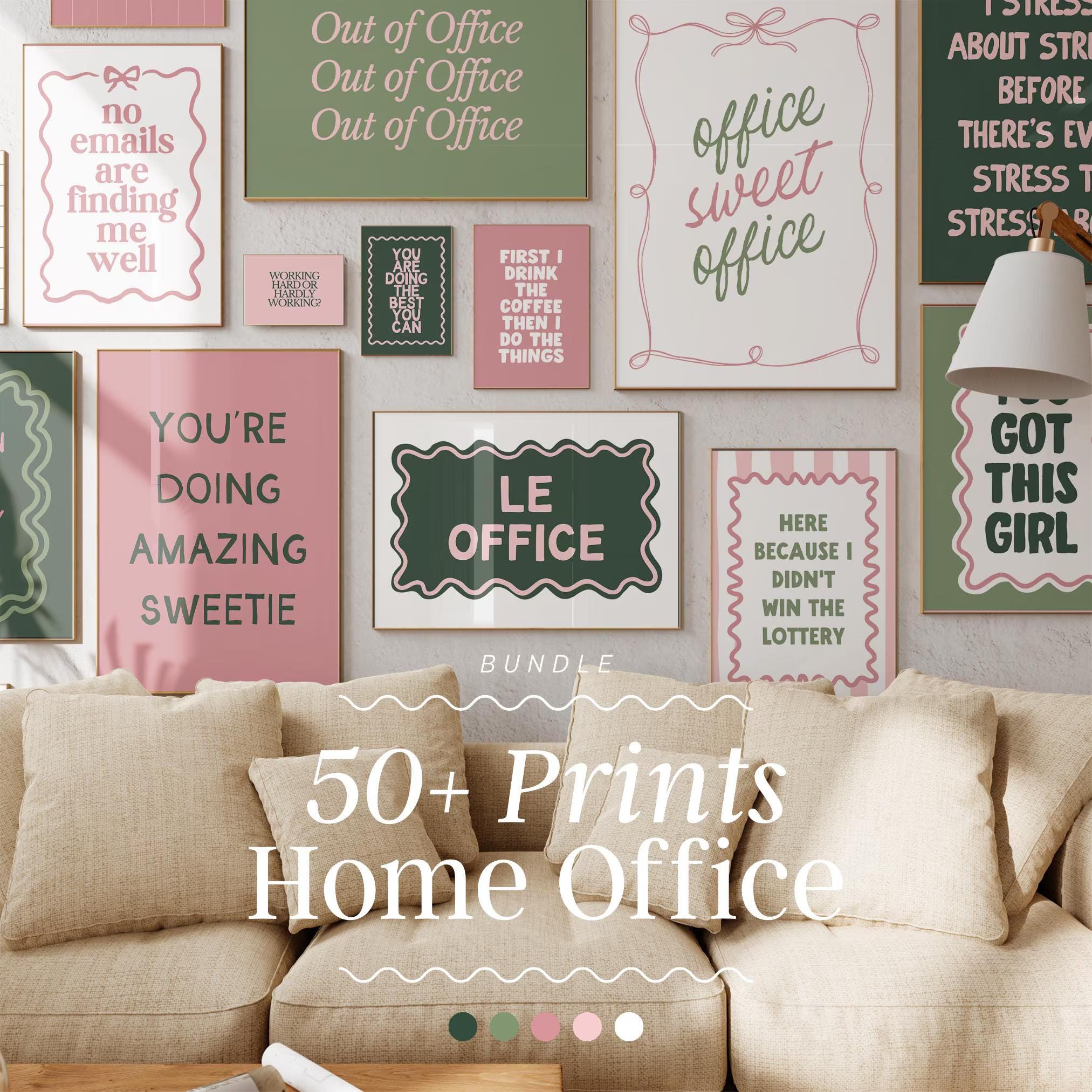 Home Office Print Set | Office wall art, home office print, cute office decor, work poster, home office decor, work from home print