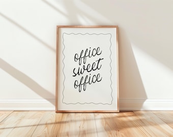 Impressão de parede para escritório em casa | Arte de parede para escritório, impressão para escritório em casa, decoração fofa para escritório, pôster de trabalho, decoração para escritório em casa, impressão para trabalhar em casa