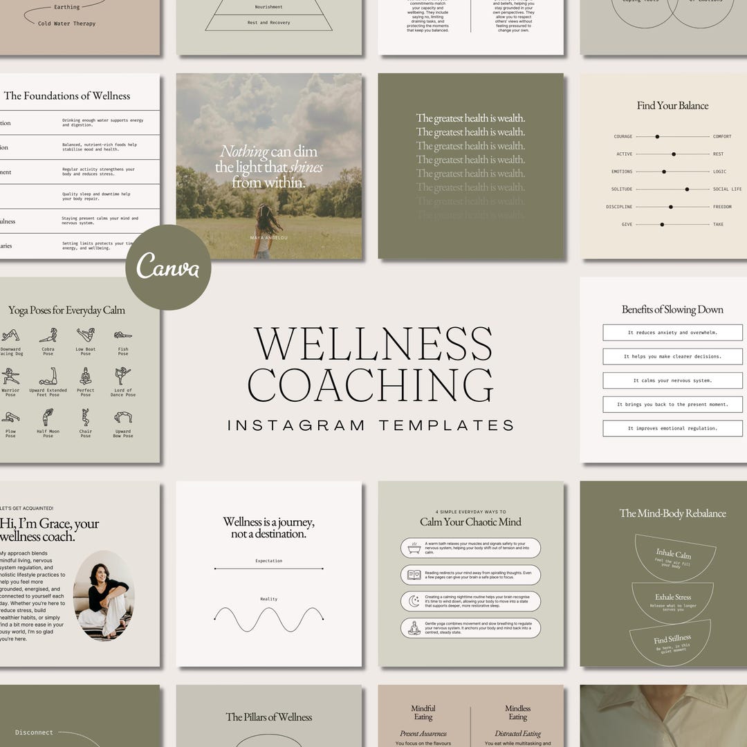 300+ Wellness Coach Instagram Canva Templates (digital Download) - Etsy