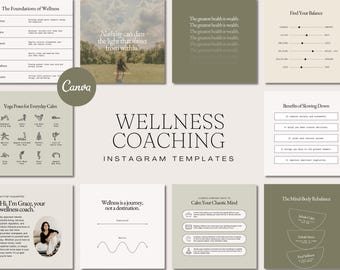 Más de 300 plantillas Canva para Instagram de Wellness Coach (descarga digital)